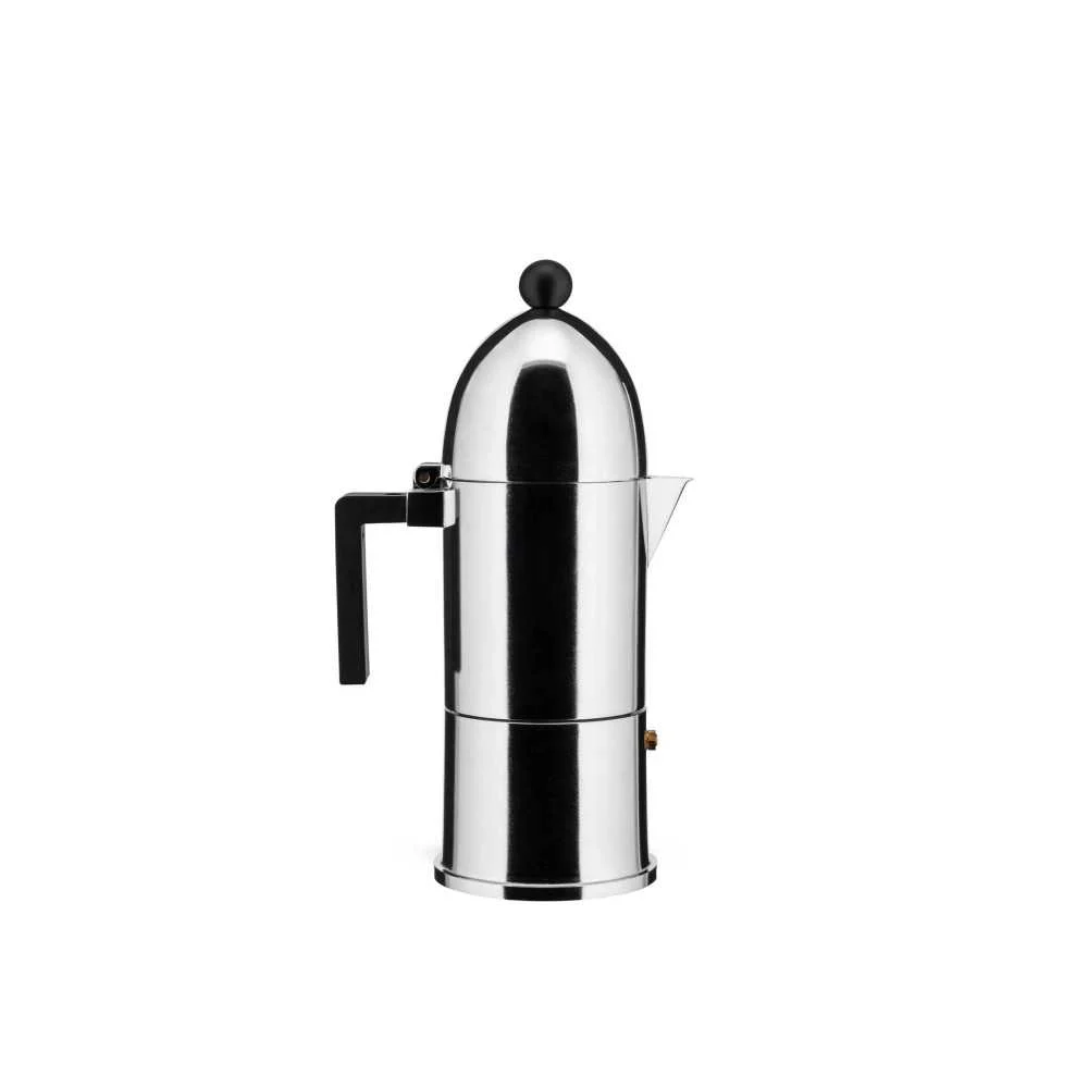 Caffettiera in Alluminio 6 Tazze Induzione "La Cupola" Nera by Alessi – Eleganza e Tecnologia