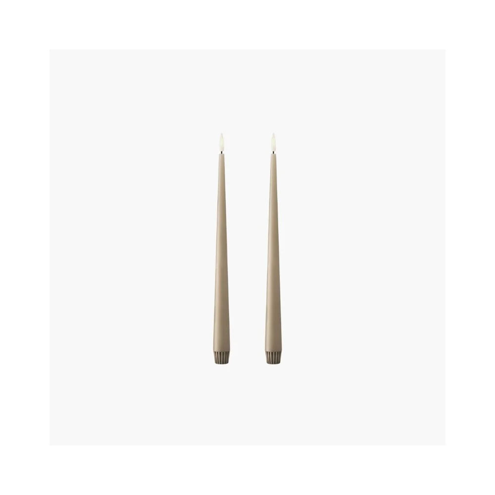 Candela LED Elegante Nougat 30 cm  Set 2
