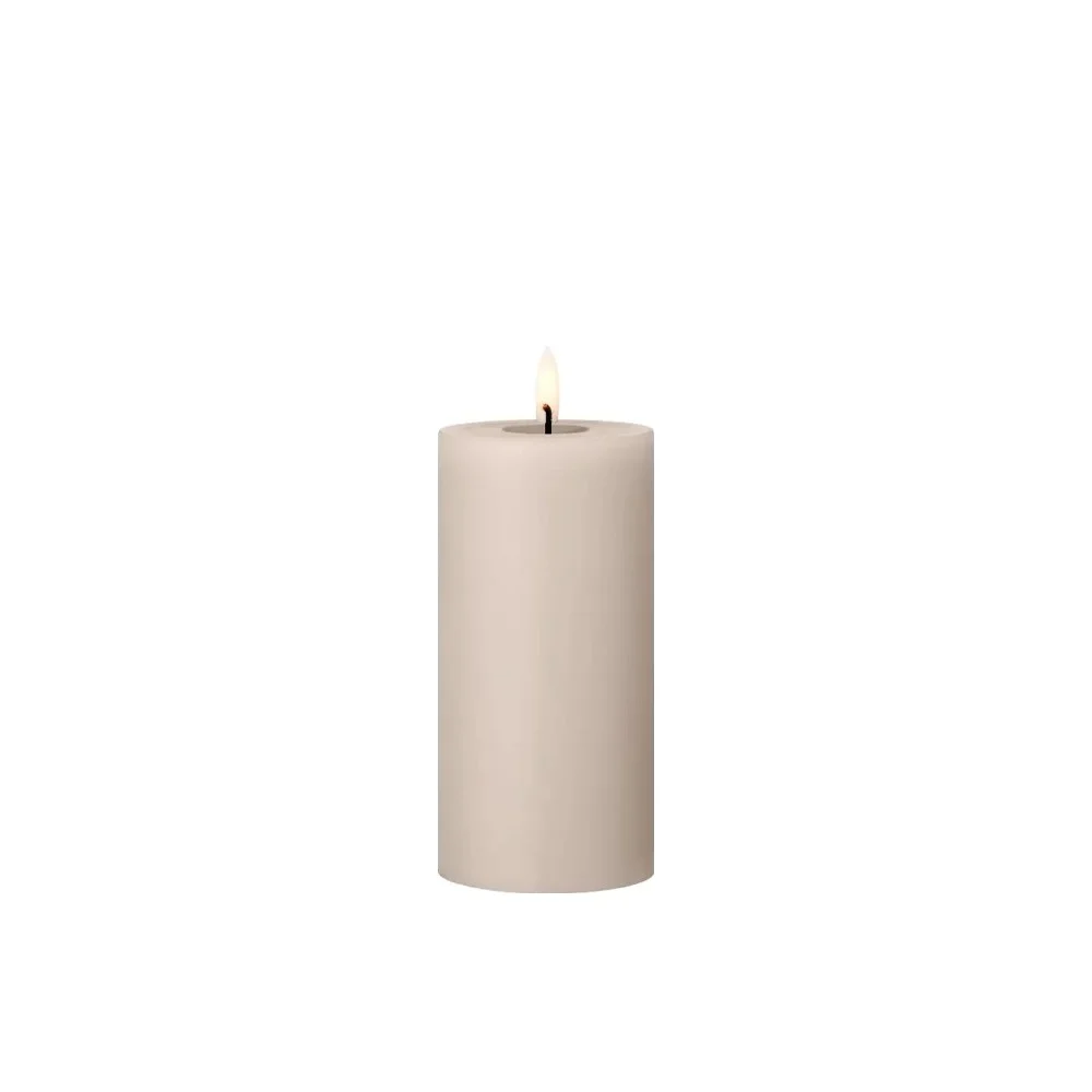Candela LED Ester & Erik Grigio Lino 7,5x15 cm Vera Cera