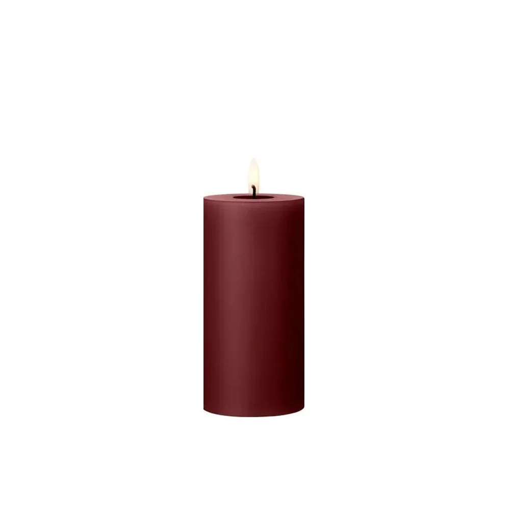 Candela LED Ester & Erik Rosso Vino 7,5x15 cm Vera Cera