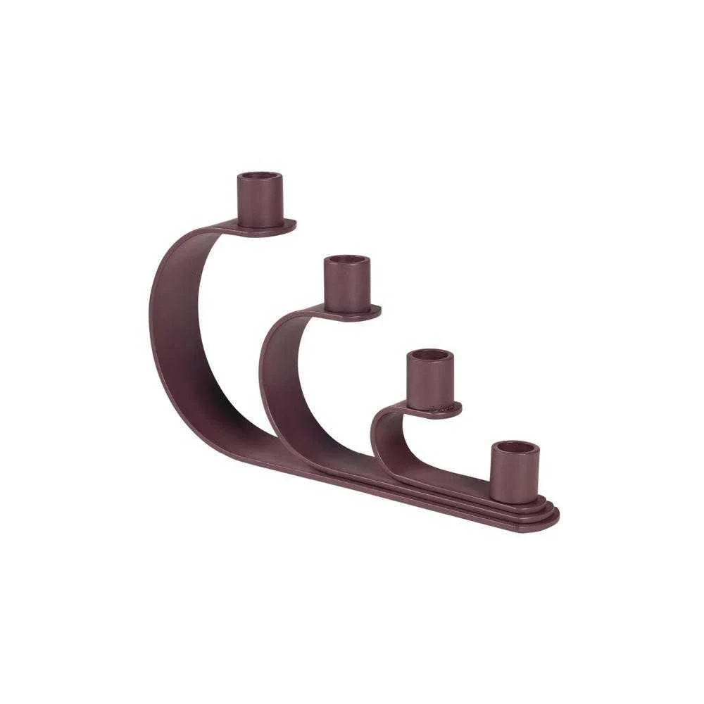 Candelabro Nami per 4 Candele Metallo Cioccolato 27x16 cm