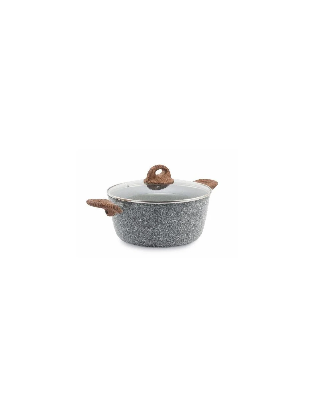 CARRARA CASSERUOLA CM 18 GRANITO GRIGIO CON COPERCHIO
