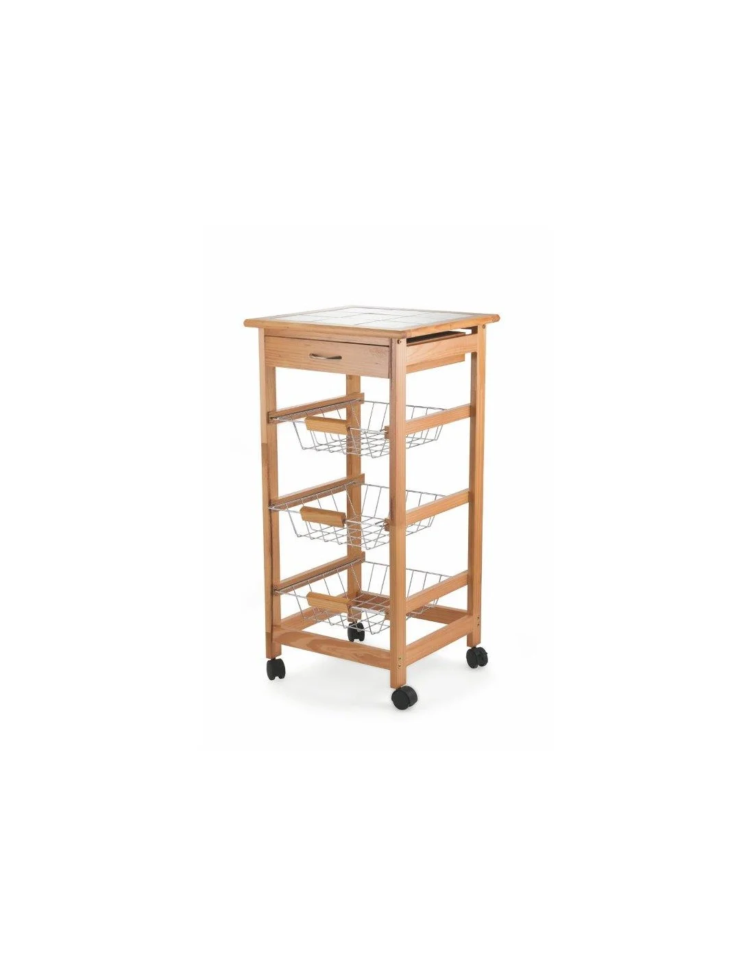 CARRELLO CUCINA CILIEGIO PIANO CERAMICA 37X37X76