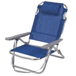 Spiaggina mare con cuscino e braccioli, blu mélange, Brasile Esté