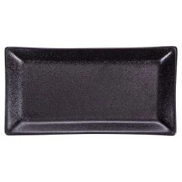 Piattino rettangolare 24x12 cm in gres, Horeca Black