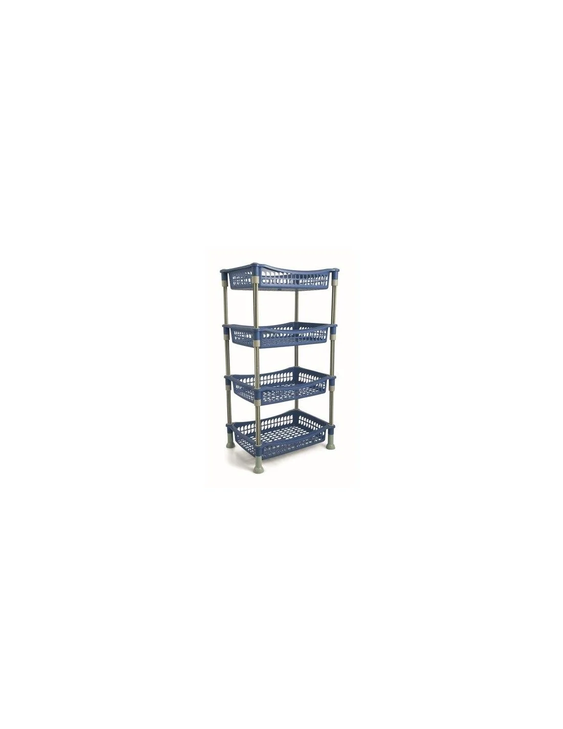 CESTINO CUCINA 4 RIPIANI RETTANGOLARE BLU