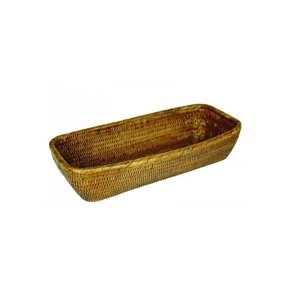 Cestino Pane in Rattan Scuro 40x18x8.5 cm