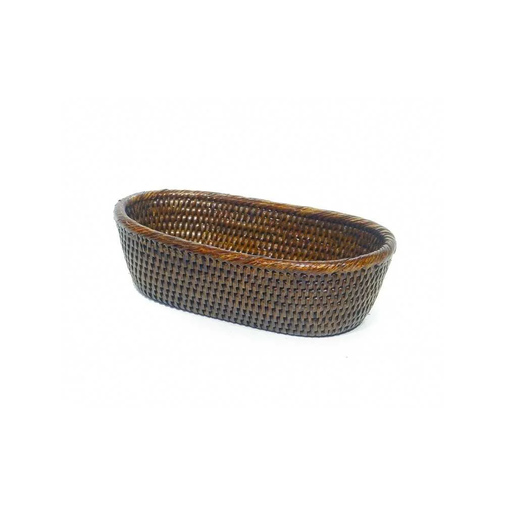 Cestino Pane Rattan Scuro 26x13 cm
