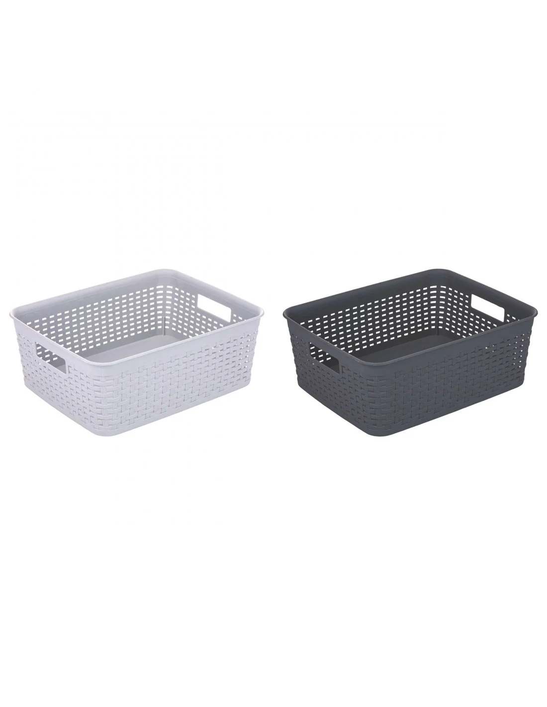 CESTINO PLASTICA  2 COLORI ASSORTITI  31X24,5X11,5 CM