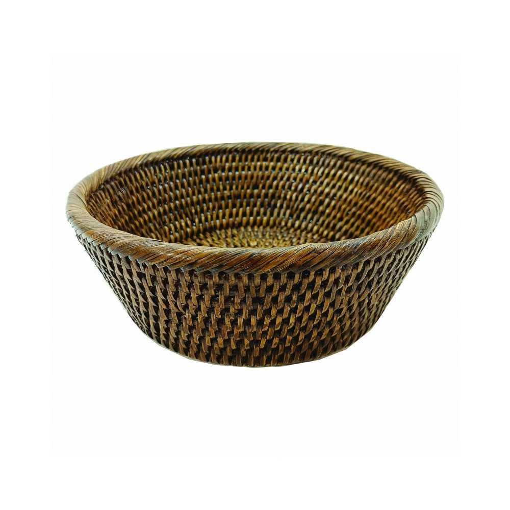 Cestino Rotondo in Rattan Scuro Ø21,5 cm