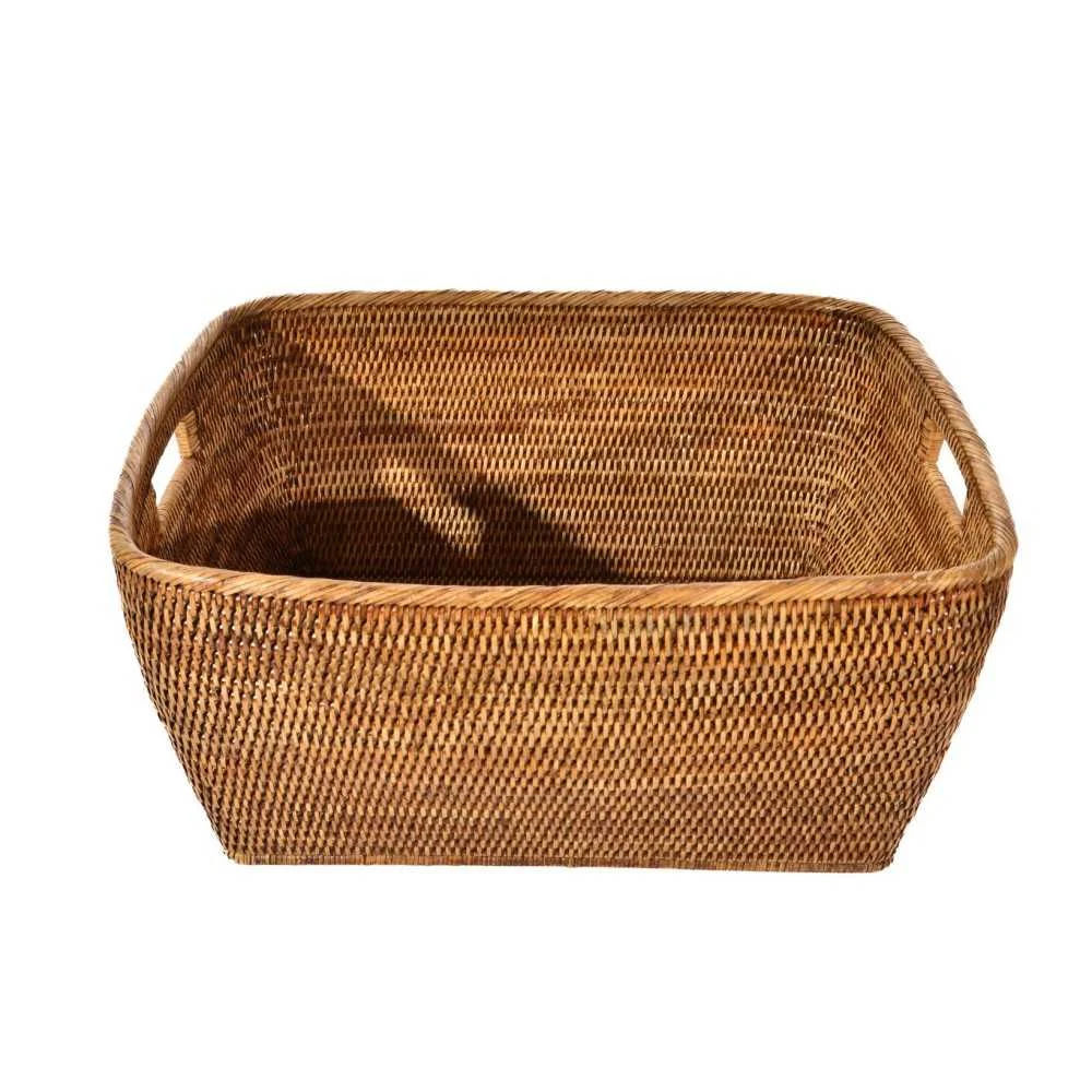 Cesto in Rattan Miele Scuro Grande Capacità