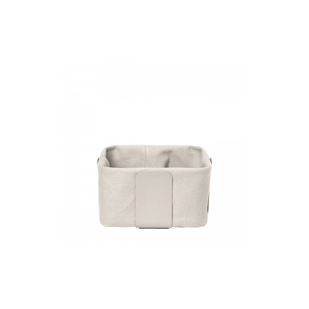 Cesto Pane Beige in Acciaio e Tessuto – Design Moderno e Tono su Tono