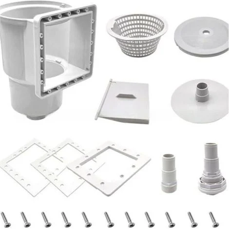 Kit skimmer Crezuo per piscine fuori terra, per skimmer a parete con fori di 32 mm e 38 mm.-Crezuo