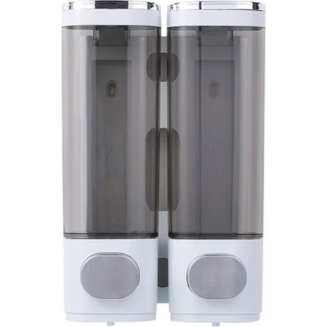 Risparmio garantito: dispenser di sapone da doccia ad alta capacità iZZZHH per bagno e hotel – 2 dispenser di shampoo e balsamo a parete, senza bisogno di forare.