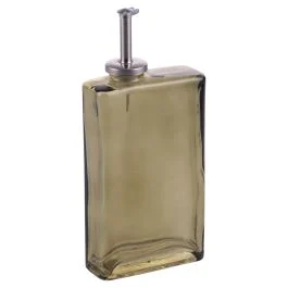 Oliera rettangolare 320 ml in vetro e dosatore in acciaio inox, SìChef