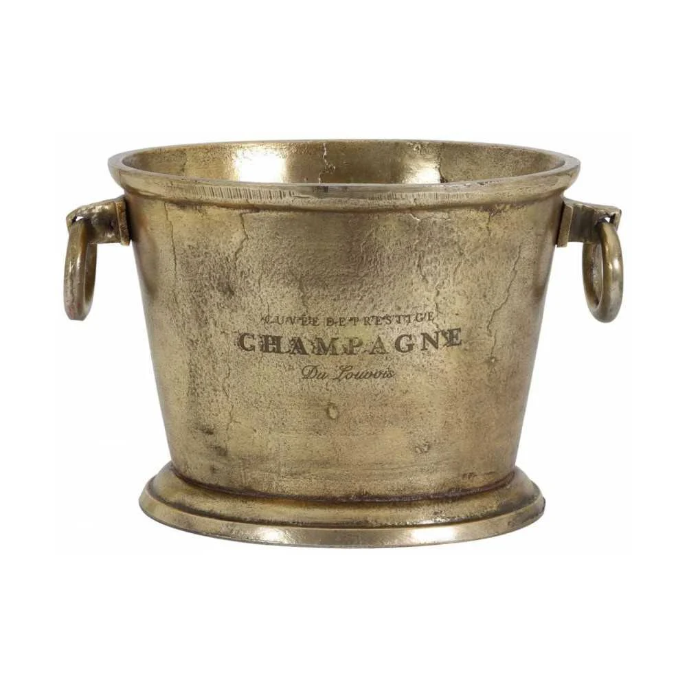 Champagne Cooler “Cristal” Bronzo Antico 39x25x25 cm – Raffinatezza e Spazio per Più Bottiglie