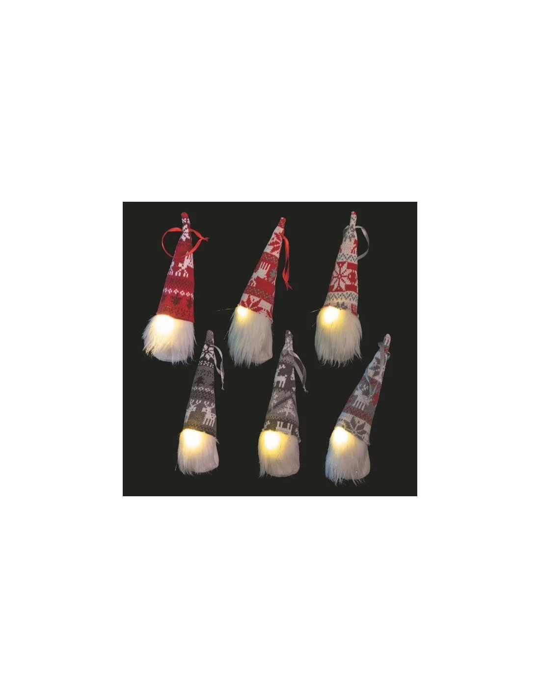 CLASSIC XMAS GNOMO CON NASO LED H25CM