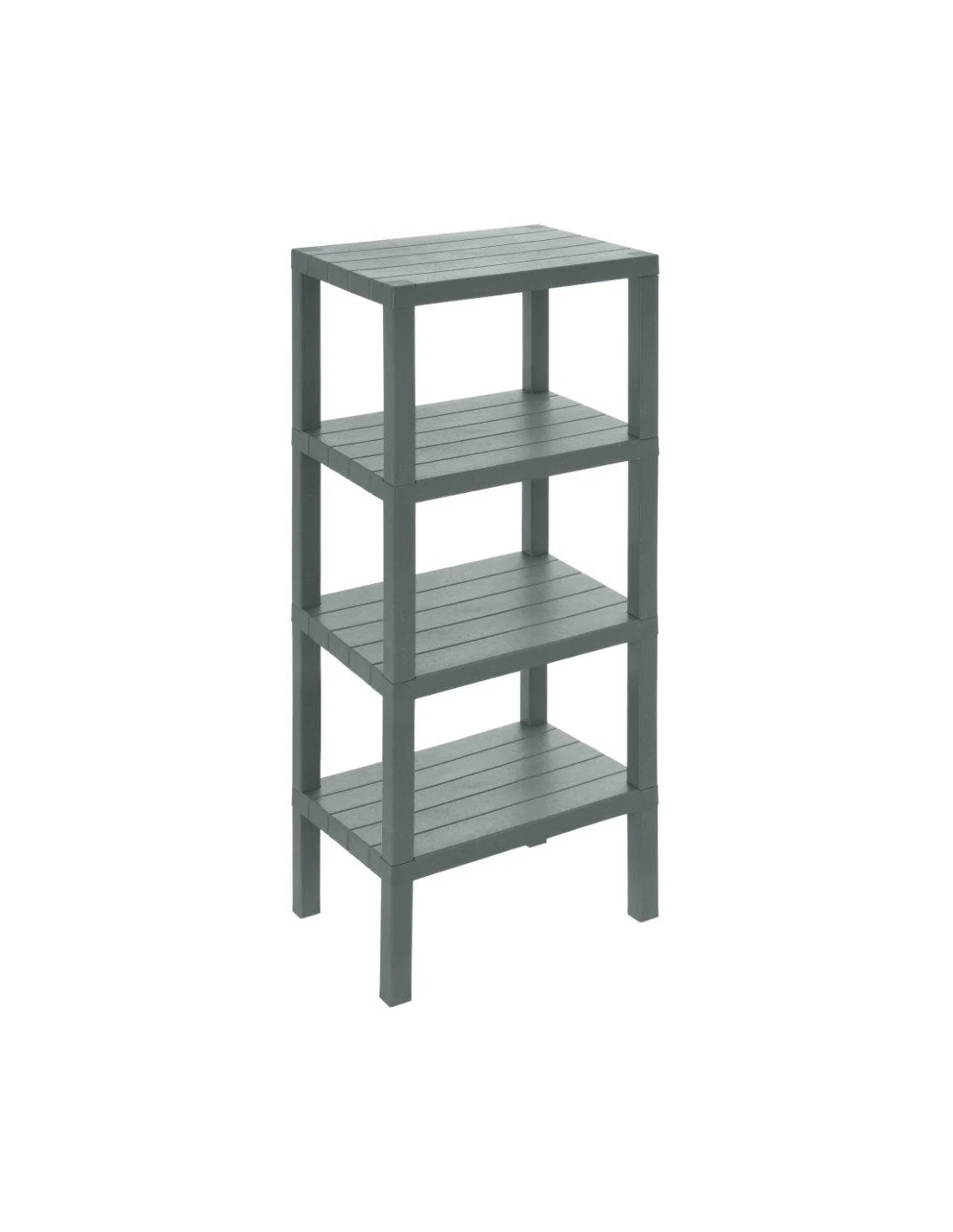 SCAFFALE 4 PIANI PLASTICA GRIGIO 38X100X29