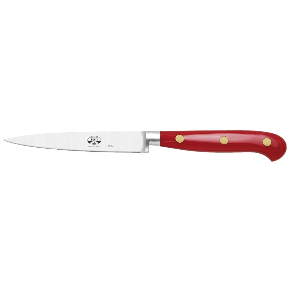 Coltello Spelucchino Dritto Manico Rosso 11 cm – Tagli Precisi e Stile