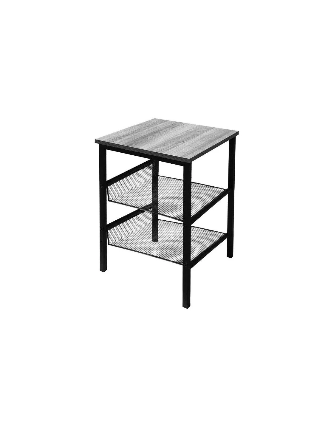 COMODINO INDUSTRIAL 2 RIPIANI 40X40X55H GRIGIO
