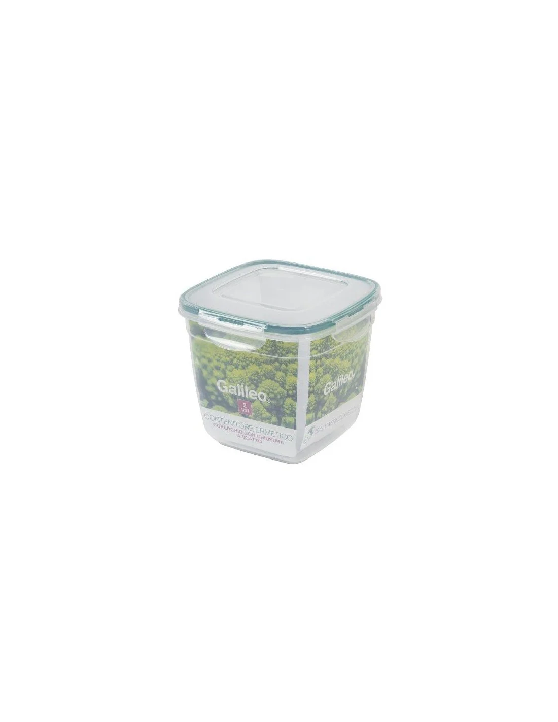 CONTENITORE ERMETICO IN PLASTICA QUADRATO 2LT