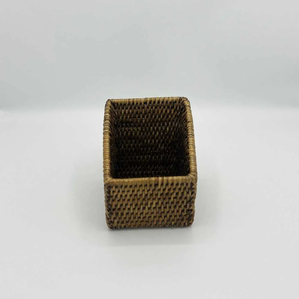 Contenitore Inclinato Rattan Scuro 11x11x14 cm