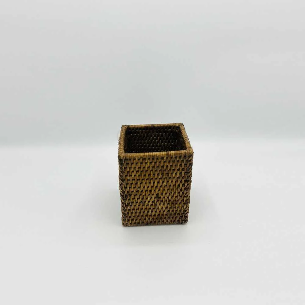 Contenitore Rattan Scuro Midollino 11x11x14 cm