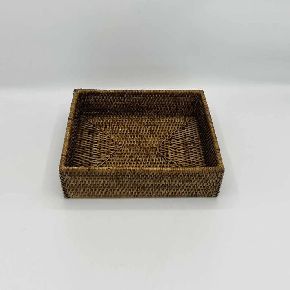 Contenitore Rattan Scuro Midollino 26,5x20,5x8 cm