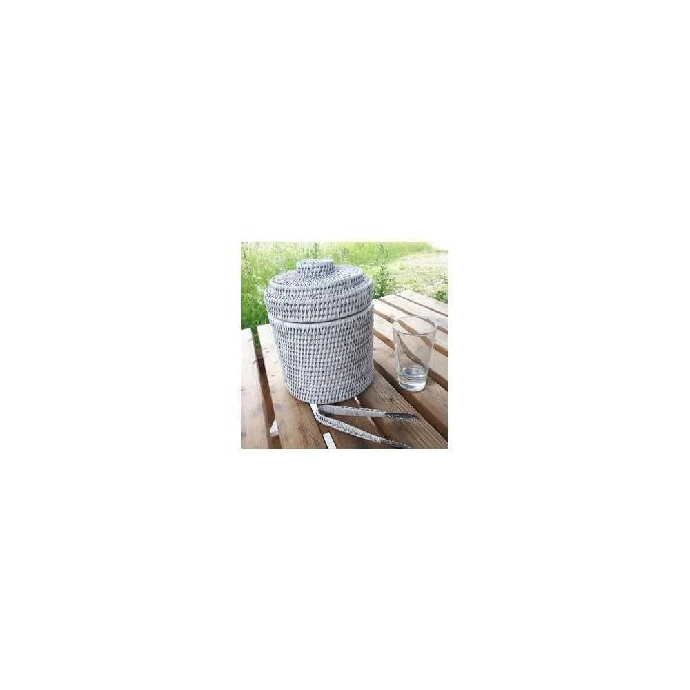 Contenitore Termico per Ghiaccio Rattan Bianco 20x24 cm