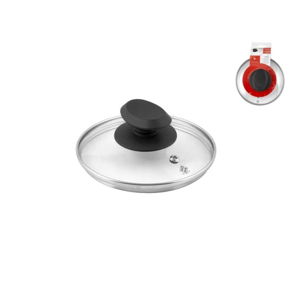 Coperchio in Vetro con Bordo Inox Ø 14 cm