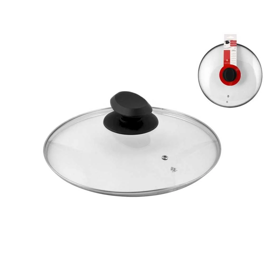 Coperchio in Vetro con Bordo Inox Ø 16 cm