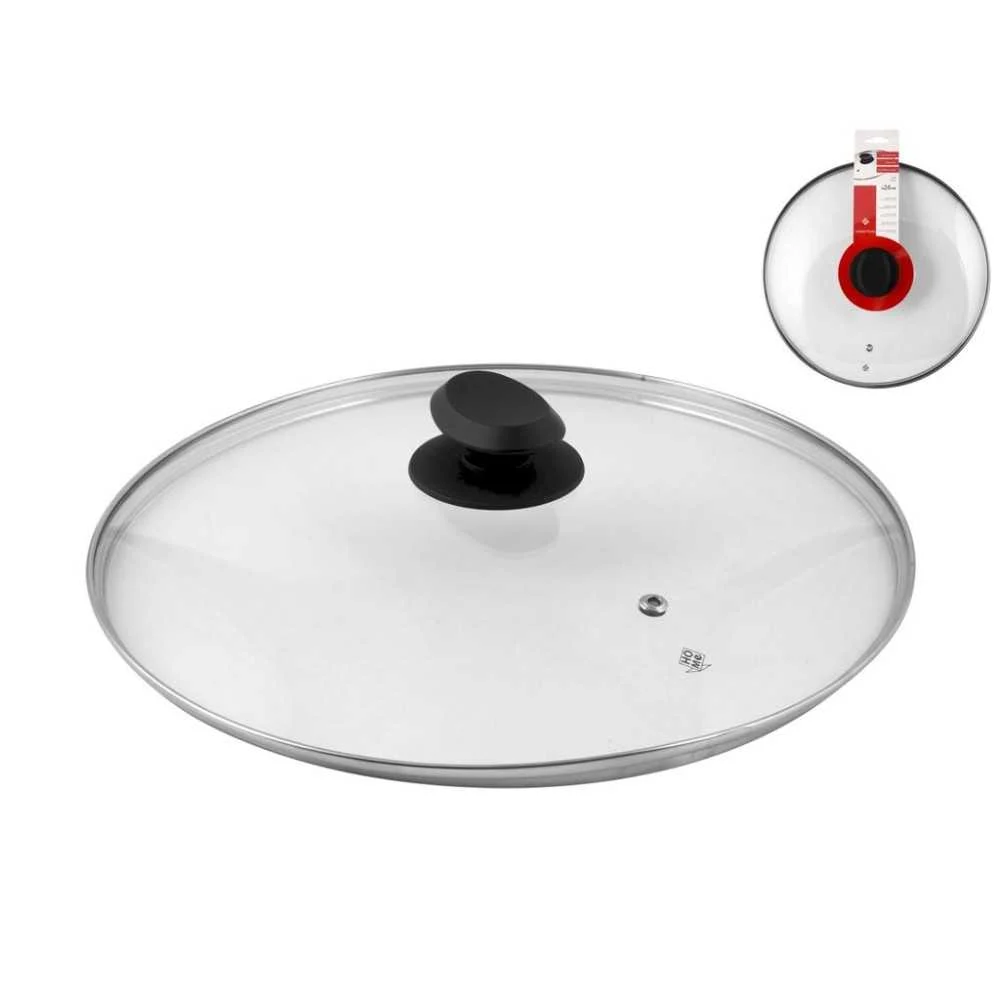 Coperchio in Vetro con Bordo Inox Ø 26 cm