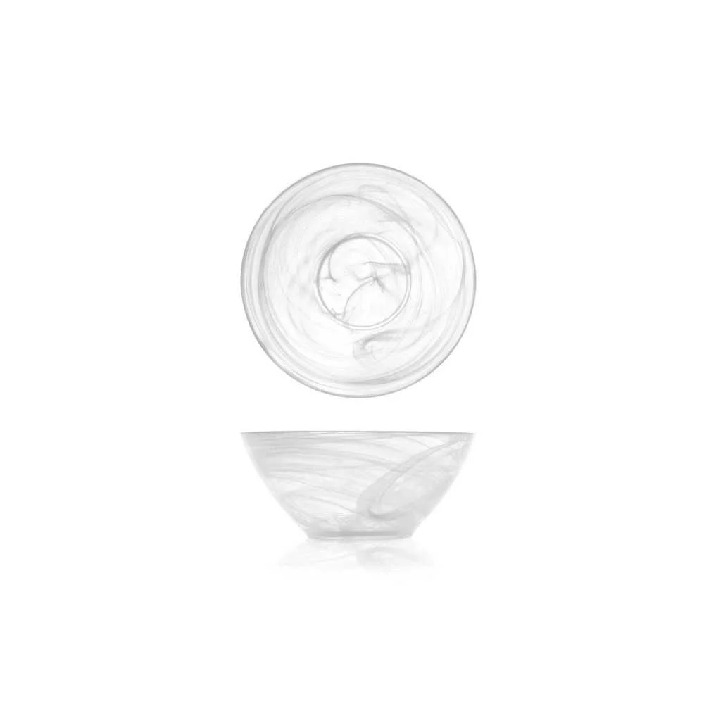 Coppetta Alabastro in Pasta di Vetro Ø 14 cm, Bianco