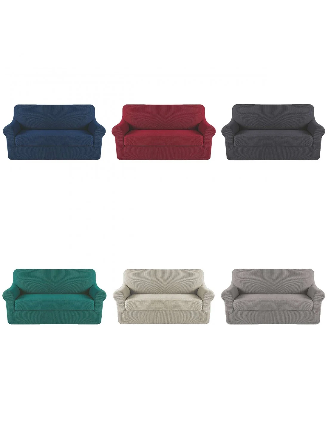 COPRIDIVANO 2 POSTI ELASTICIZZATO 6 COLORI ASSORTITI