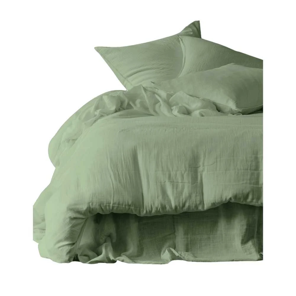 Copripiumino matrimoniale 240x220 in cotone leggero – Verde Amande