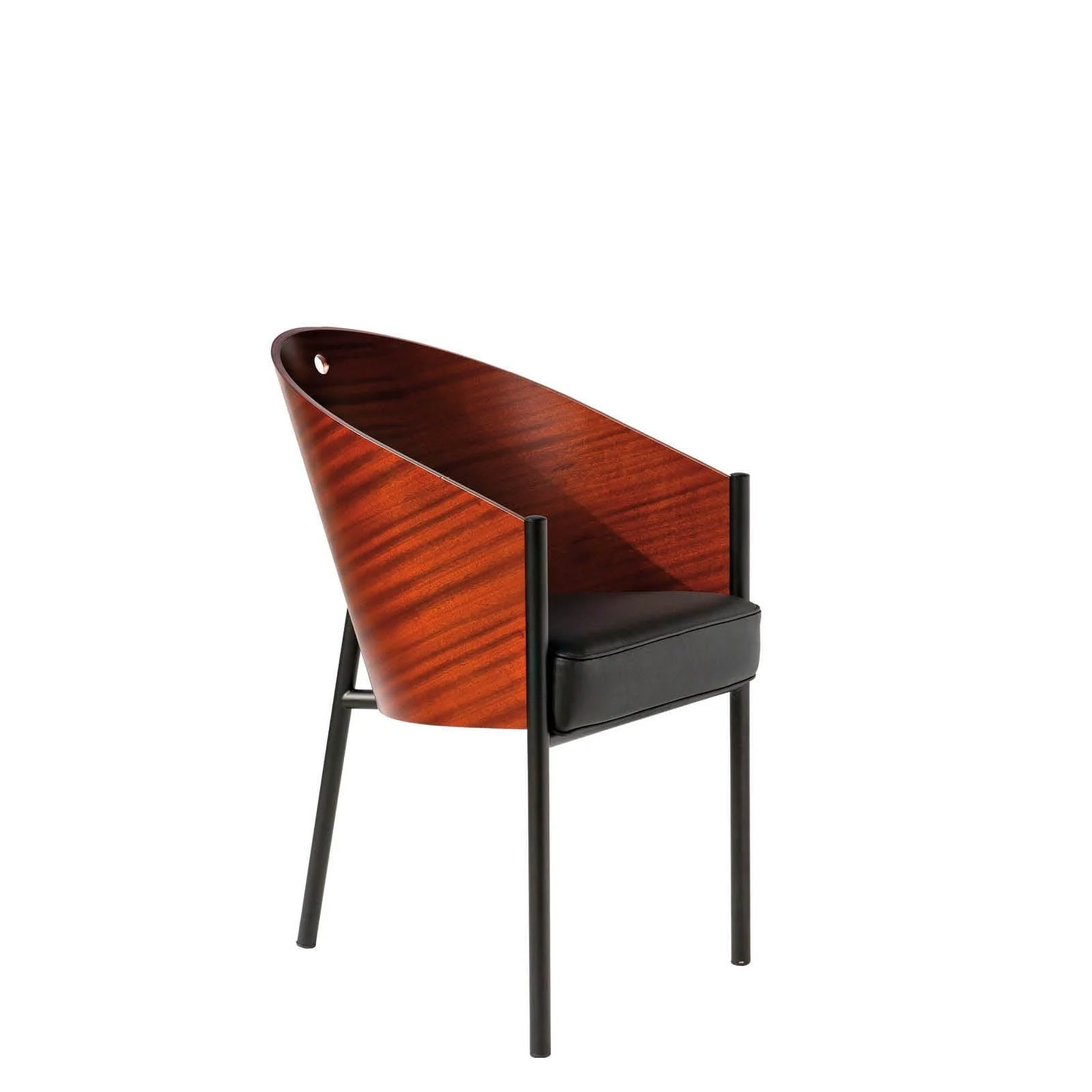 Poltroncina in Mogano COSTES Cuscino in Pelle di Philippe Starck per Driade