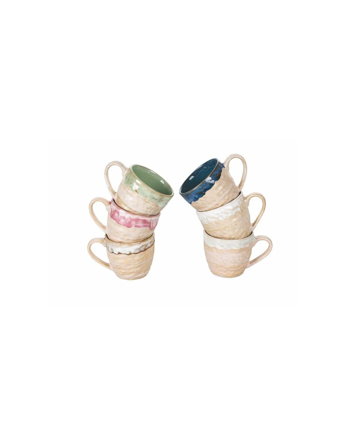 CRETA SET 6 TAZZINE CAFFE SENZA PIATTINO  6 COLORI ASSORTITI
