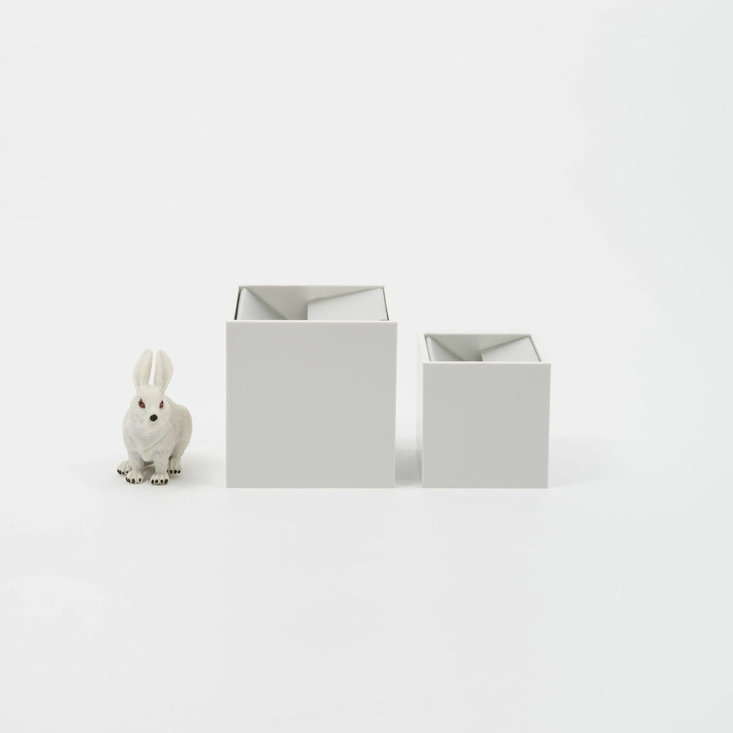 Set di Quattro Posaceneri in Alluminio CUBO di Bruno Munari per Danese Milano