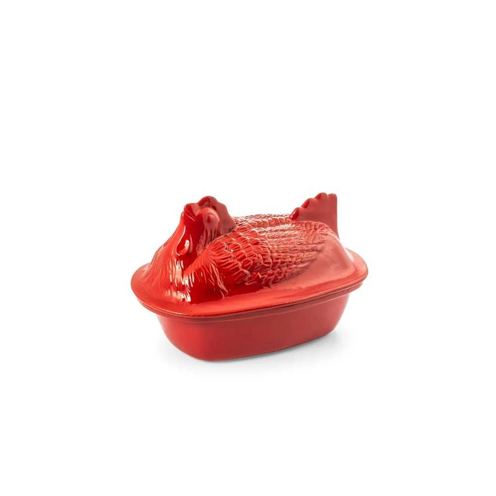 Cuocipollo in Ceramica Rosso Ø36 cm – Cottura Perfetta e Design Elegante