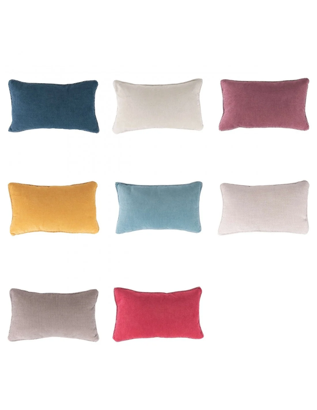 CUSCINO CON BORDO 60X35CM 450G 8 COLORI ASSORTITI