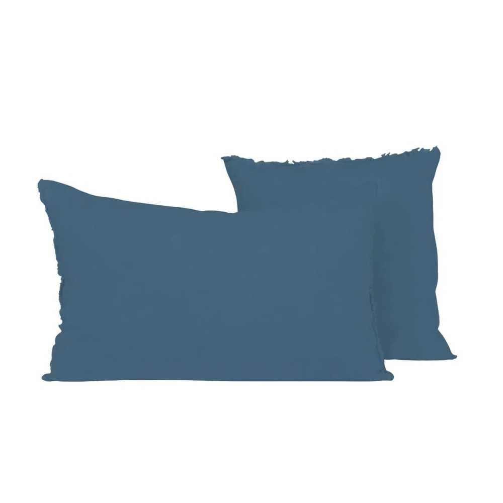 Cuscino Turchese 45x45 cm in Lino e Cotone Lavato – Dettagli Eleganti