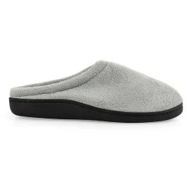 Pantofole imbottite in coral fleece, grigio, LeFlaf