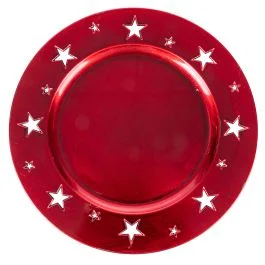 Sottopiatto rosso decoro stelle, Santa's House