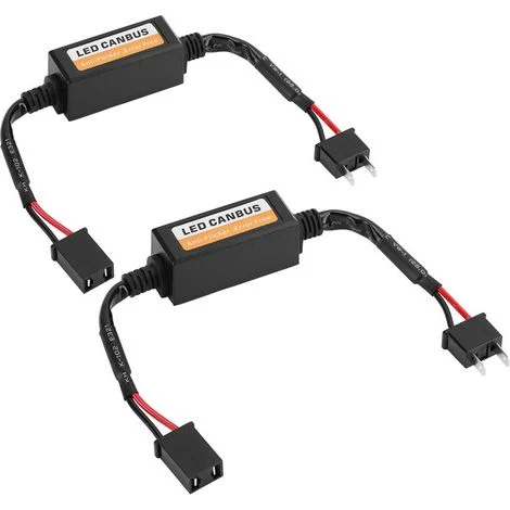 2 pezzi di decodificatore per fari a LED, dispositivo anti-sfarfallio, resistori, cancellatore di errori per H7