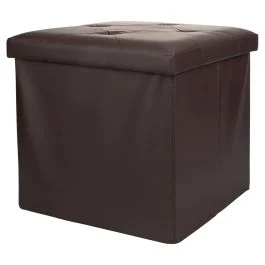 Pouf contenitore multiuso 38x38xh.38 cm, marrone, Sibilla
