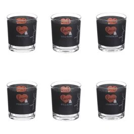 Set 6 bicchieri acqua in vetro 270 ml, Love and