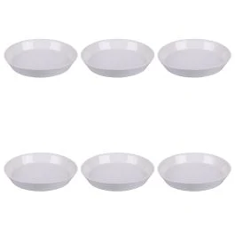Set 6 piatti fondi in new bone China, bianco, Delice