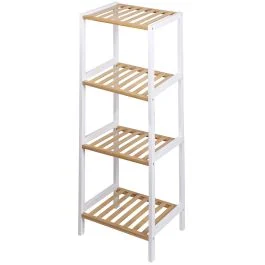 Mobiletto bagno 4 ripiani in bambù e MDF, Sìordine