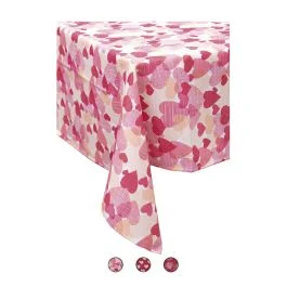 Tovaglia140x180 cm antimacchia, 8 posti tavola, Cuori Sibilla