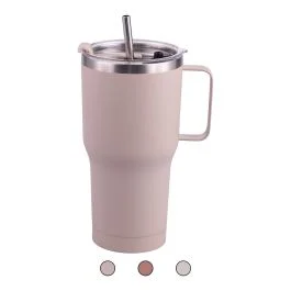 Tazza termica 850 ml con cannuccia e impugnatura, Sibilla